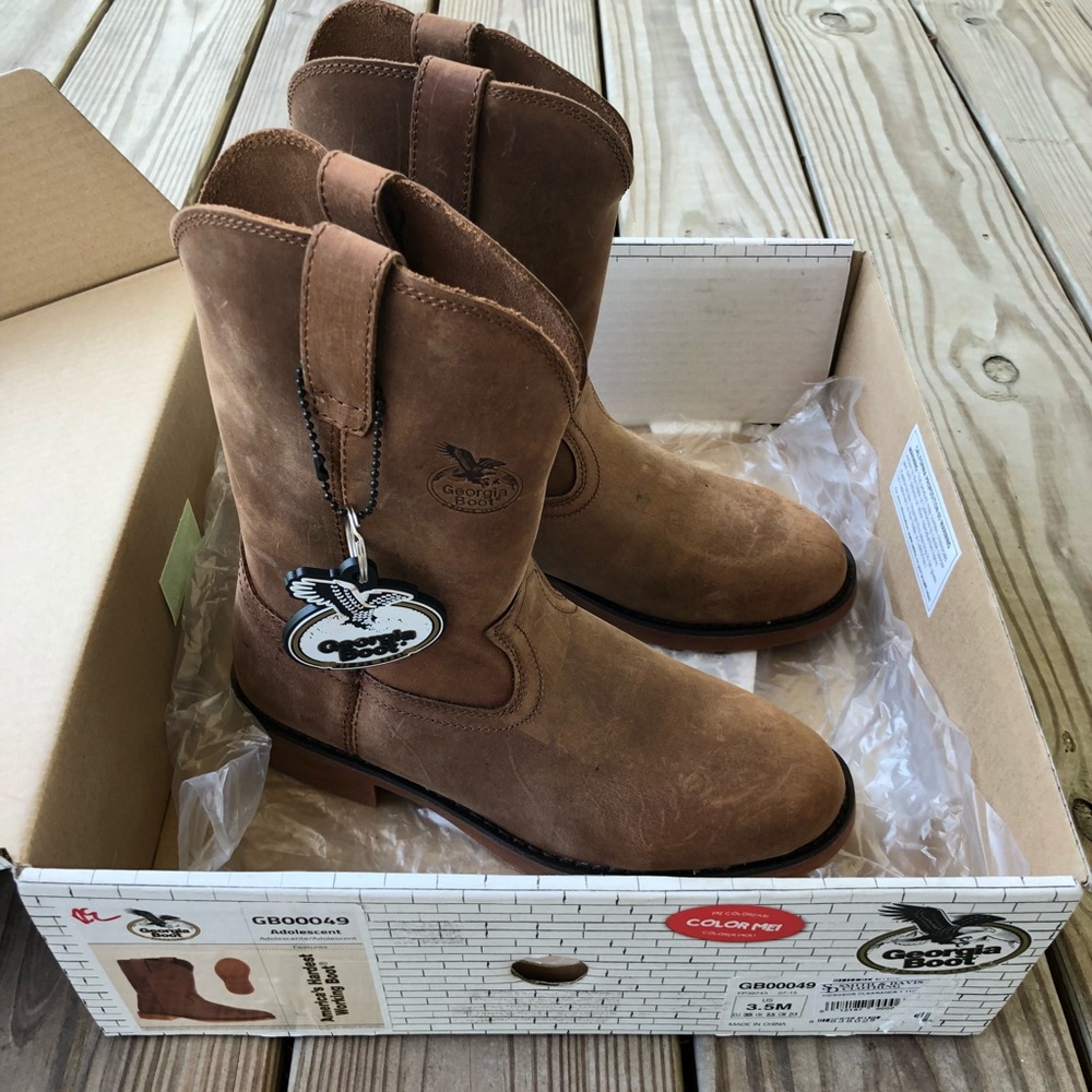 Boys Size 3.5 Georgia Boots - Picture 1 of 5